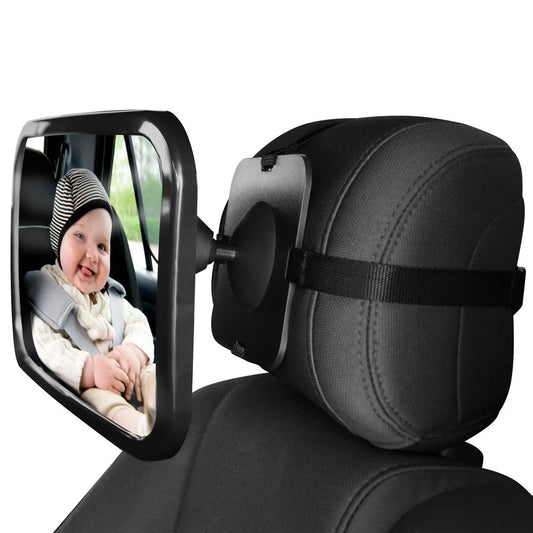 360° Rotating Baby Car Tummy Time Rear View Baby Mirror for Baby Car Seat